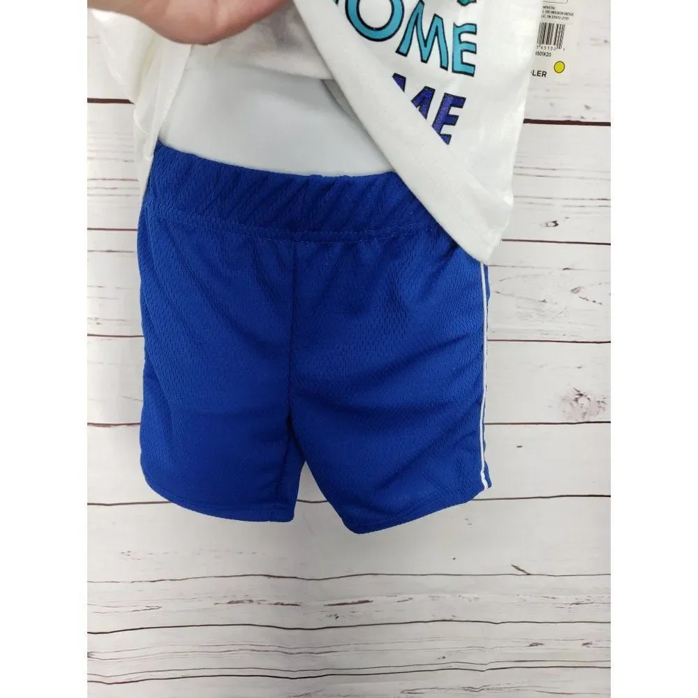 Swiggles‎ Awesome wording rainbow colors white shirt blue shorts size 2T outfit